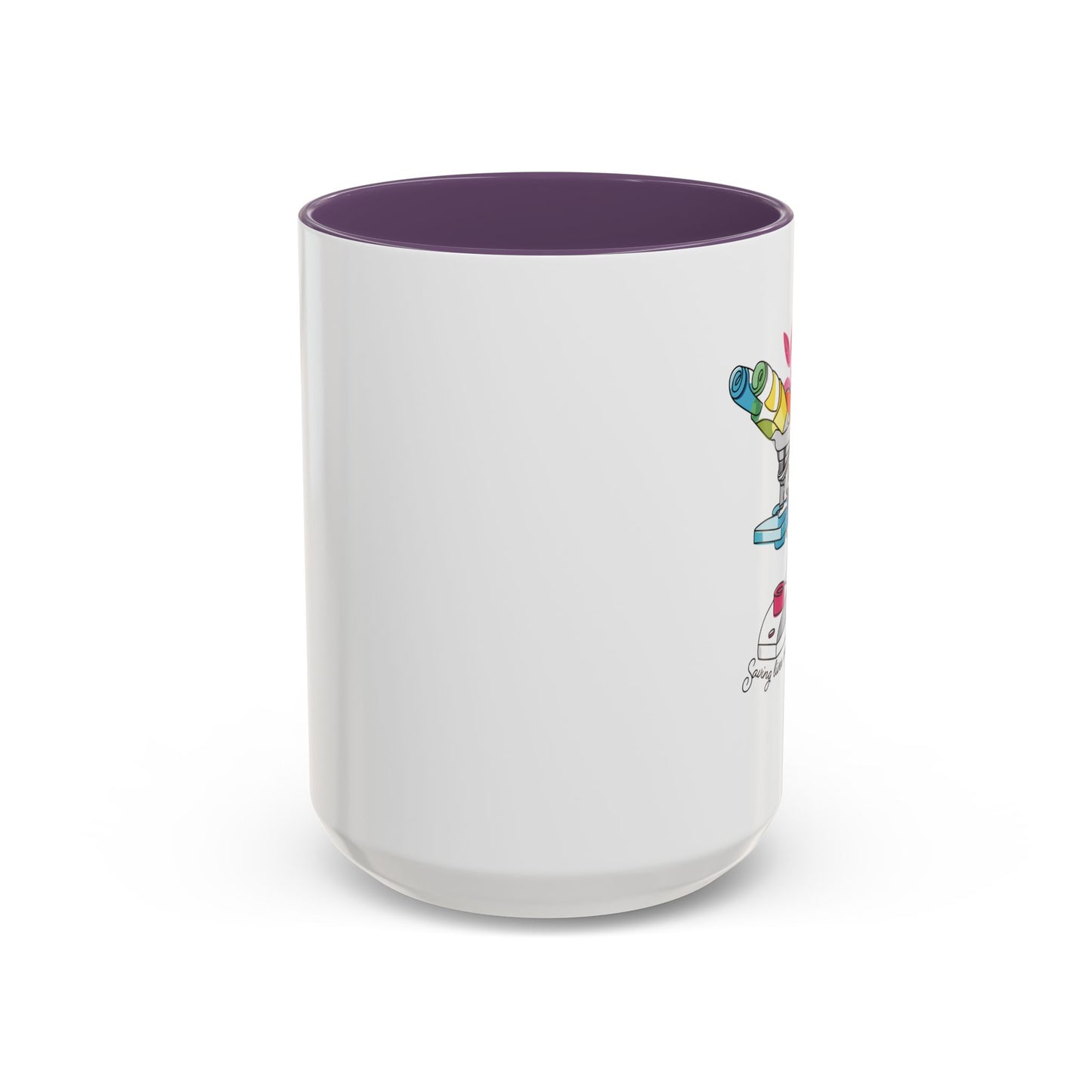 Floral Doodle Microscope Accent Coffee Mug (11, 15oz)