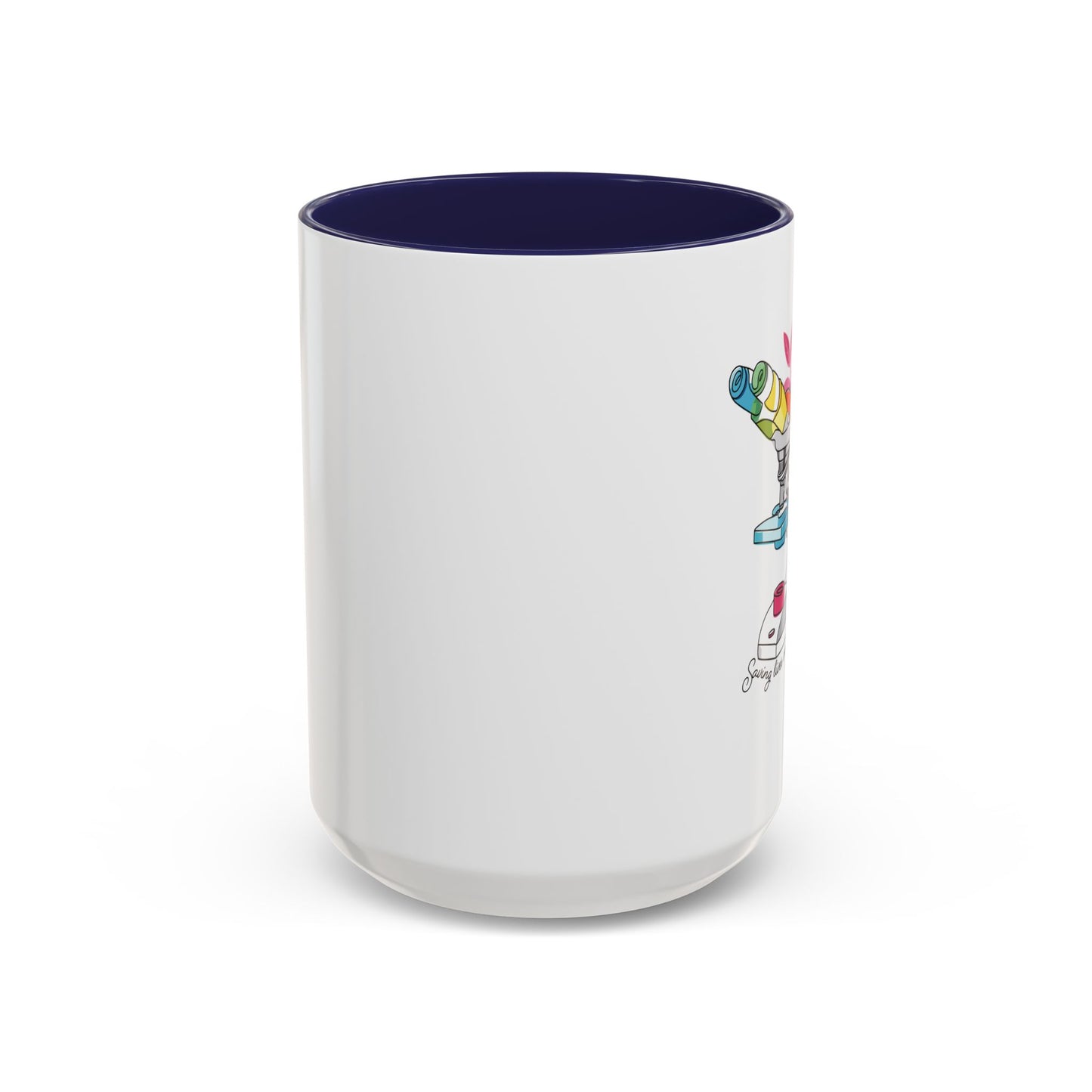 Floral Doodle Microscope Accent Coffee Mug (11, 15oz)
