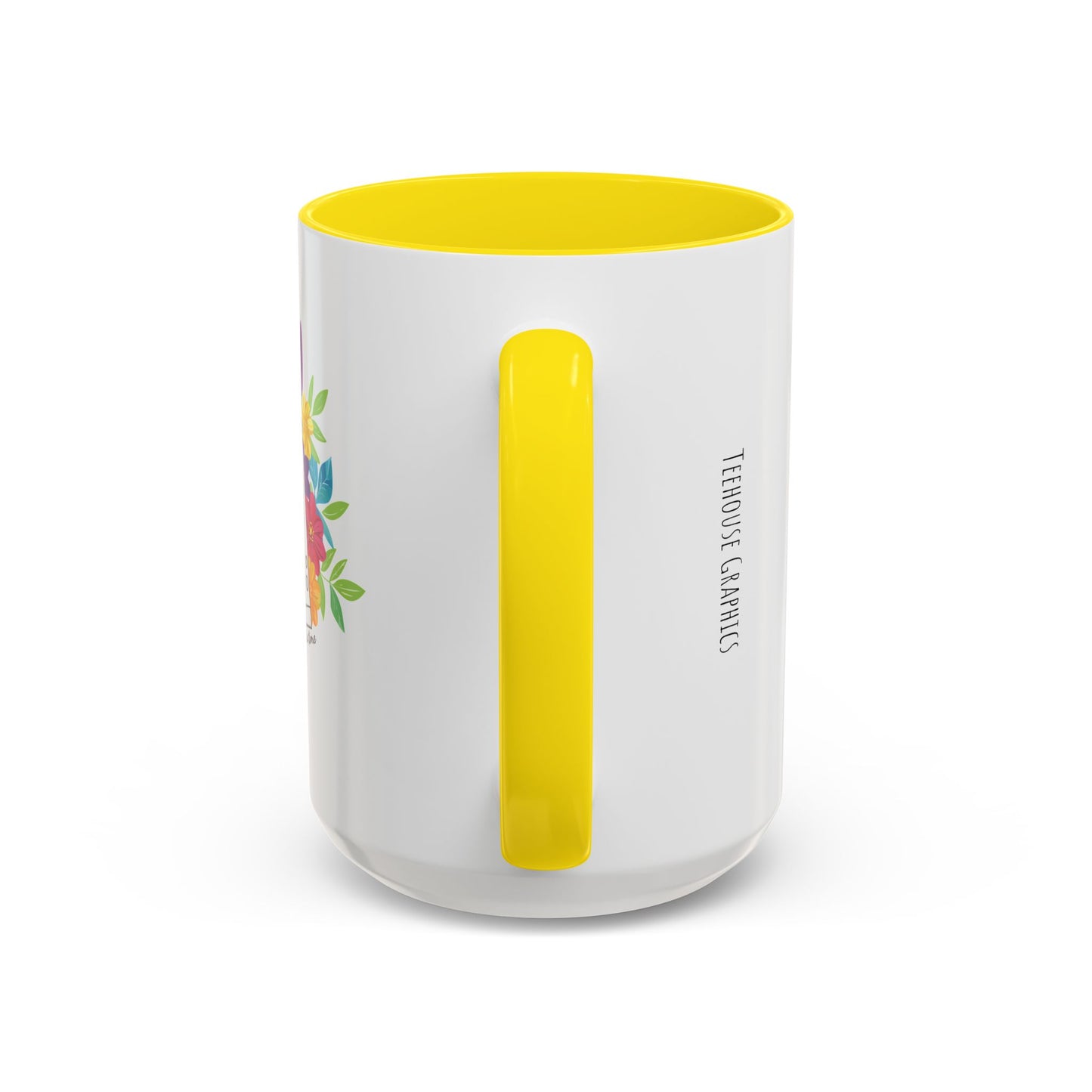Floral Doodle Microscope Accent Coffee Mug (11, 15oz)