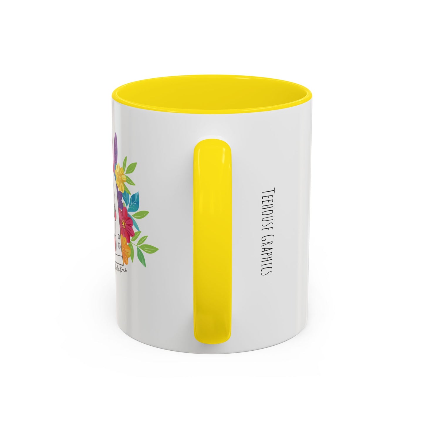 Floral Doodle Microscope Accent Coffee Mug (11, 15oz)