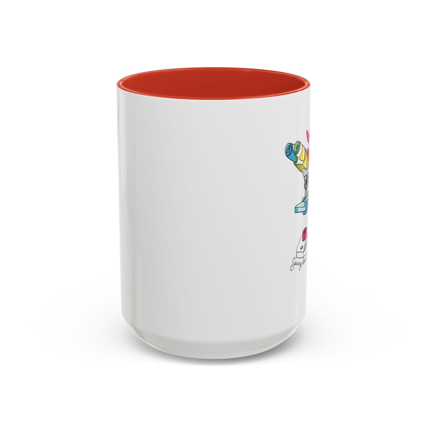 Floral Doodle Microscope Accent Coffee Mug (11, 15oz)