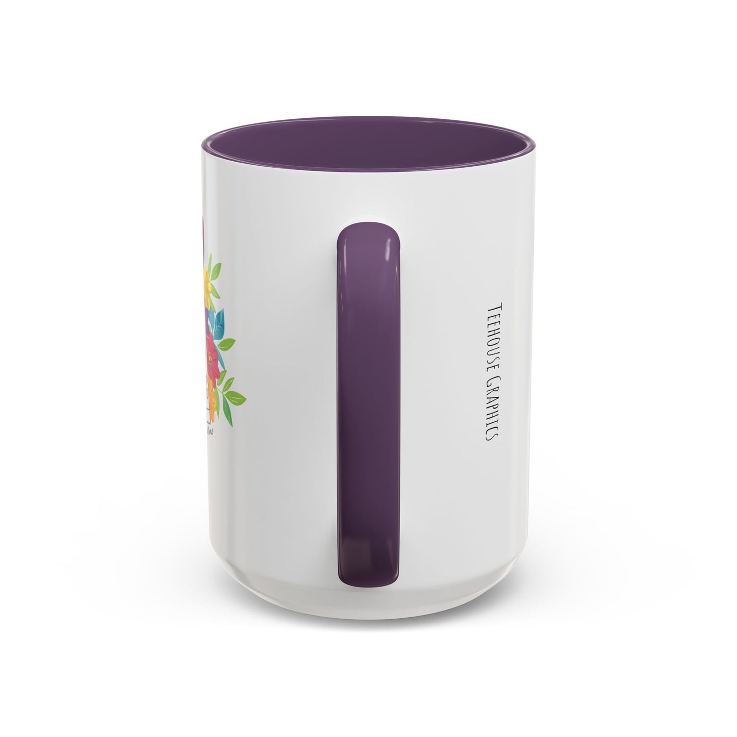 Floral Doodle Microscope Accent Coffee Mug (11, 15oz)