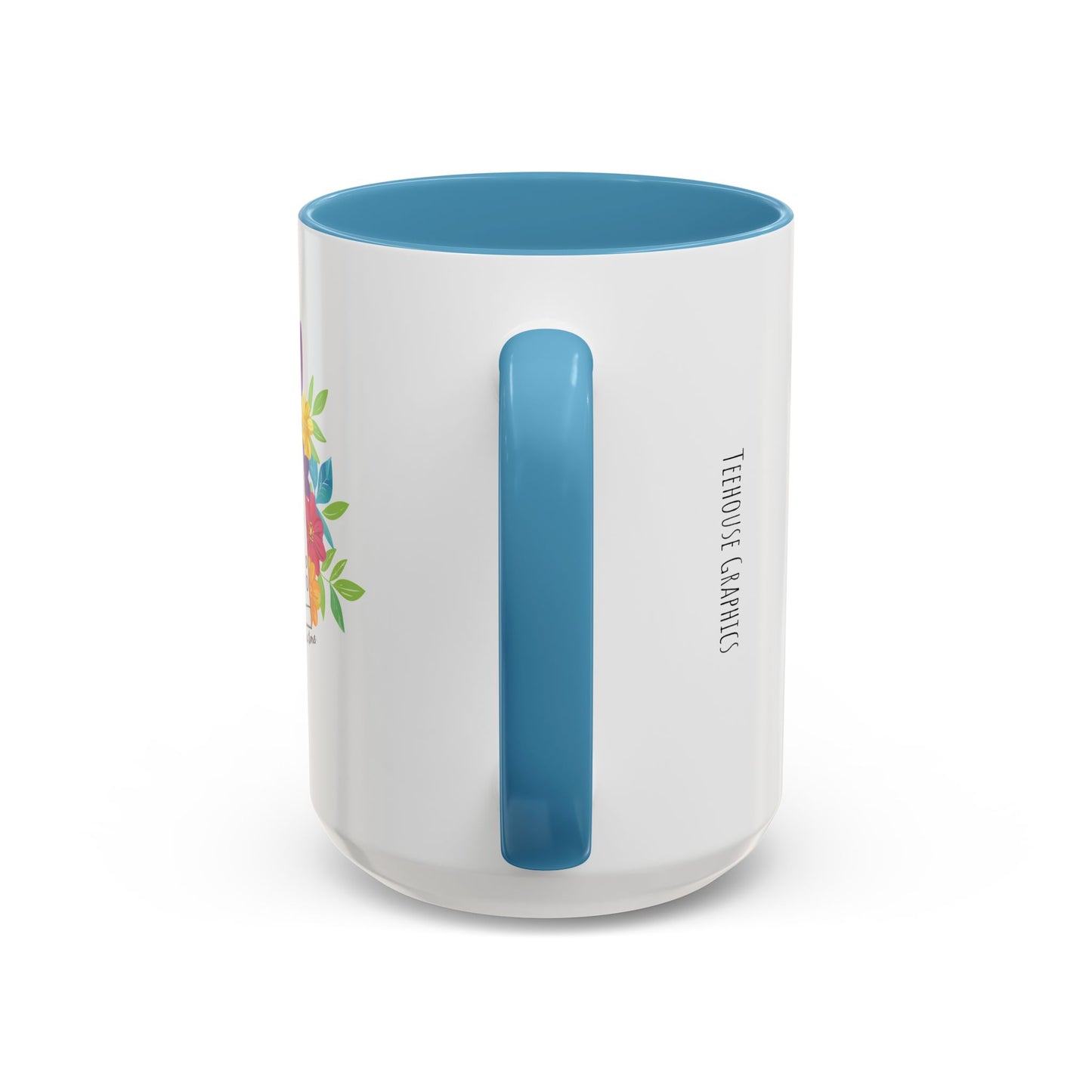Floral Doodle Microscope Accent Coffee Mug (11, 15oz)