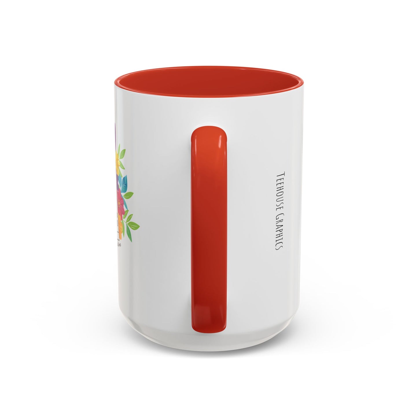 Floral Doodle Microscope Accent Coffee Mug (11, 15oz)