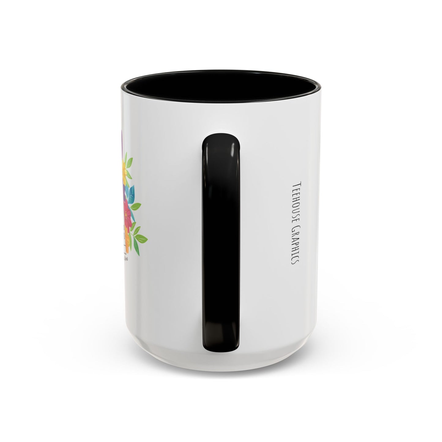 Floral Doodle Microscope Accent Coffee Mug (11, 15oz)