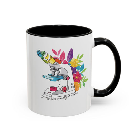 Floral Doodle Microscope Accent Coffee Mug (11, 15oz)