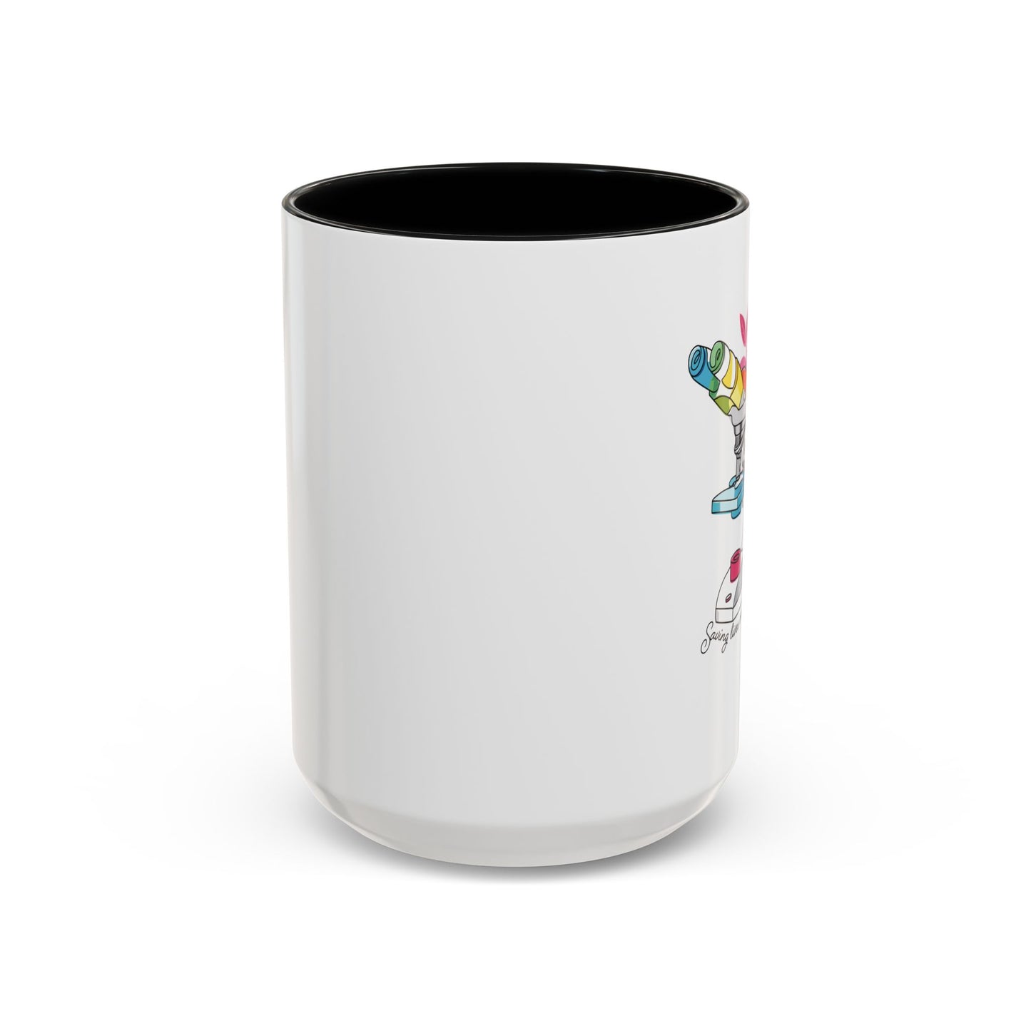 Floral Doodle Microscope Accent Coffee Mug (11, 15oz)